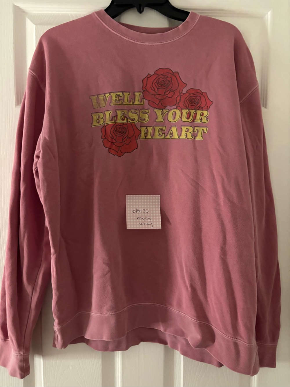 Pink Graphic Crewneck Sweatshirt - "Well Bless Your Heart"